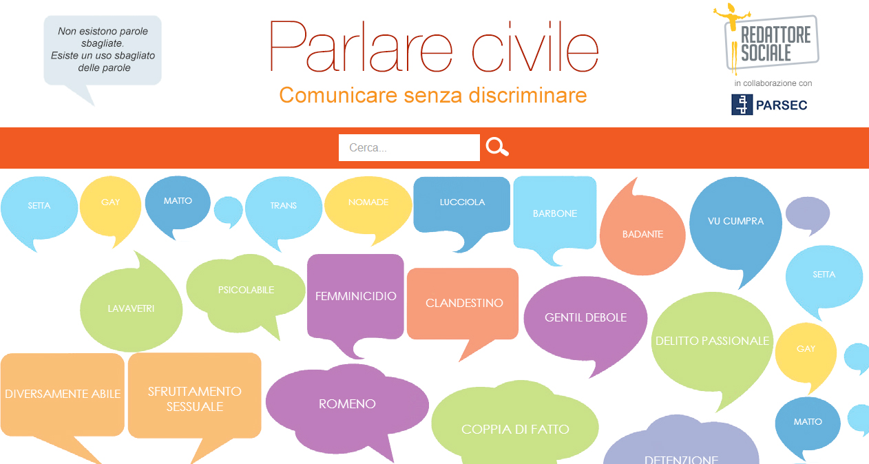 Parlare Civile: online la guida all'uso di un linguaggio non discriminatorio