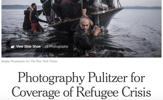 Pulitzer a New York Times e Reuters per gli scatti che immortalano la crisi rifugiati