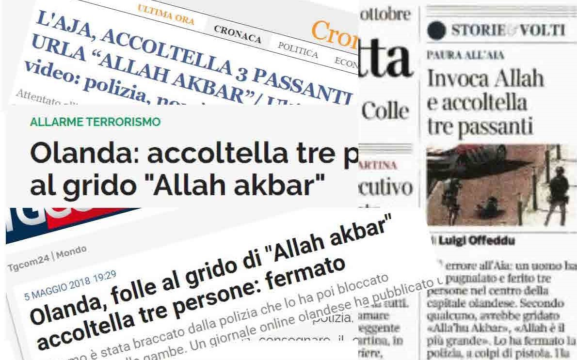 Giornali terrorizzano le persone al grido di “Allah Akbar”