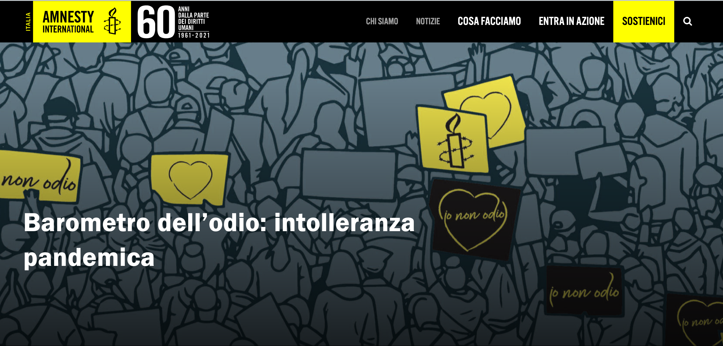 Barometro dell’odio: intolleranza pandemica