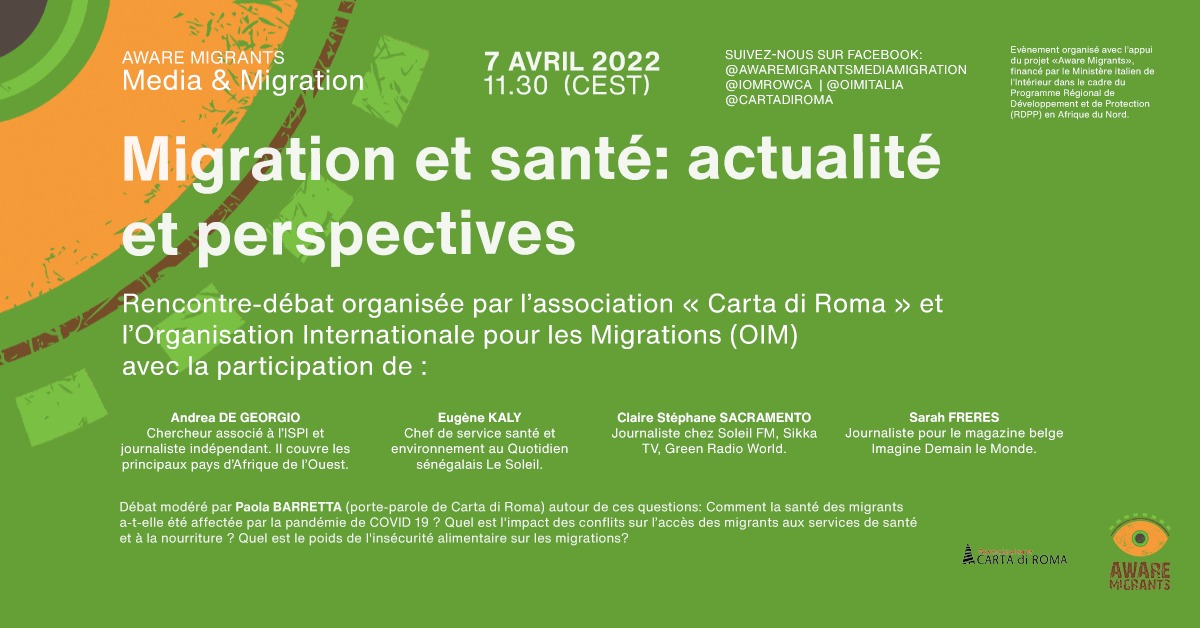 7 aprile, l’evento “Migration et santé: actualité et perspectives”
