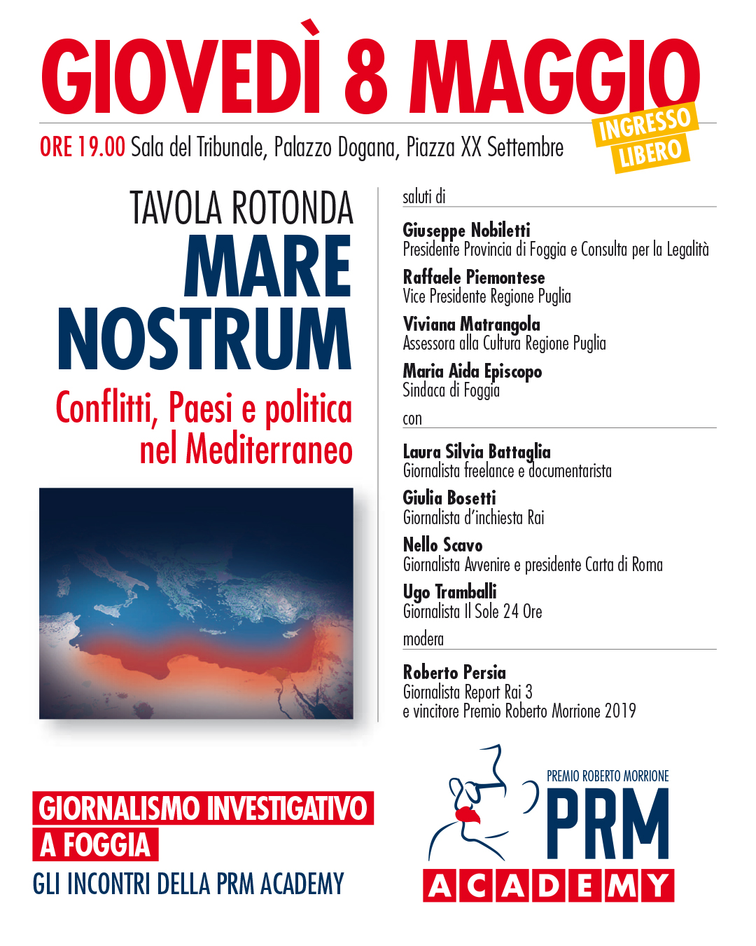 Mare Nostrum – conflitti, Paesi e politica nel Mediterraneo. Incontro a Foggia con la PRM ACADEMY